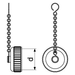 Schlösser Verschlusskappe mit Kette, DN 20, 3/4", Messing... SCHLOESSER-0018842000001 4044997131091 (Abb. 1)