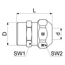 Schlösser Quetschverschraubung auf Nippel mit Außengewinde, DN 10, 1/2" x 1/2... SCHLOESSER-0018871510001 4044997131398 (Abb. 1)