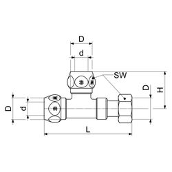 Schlösser T-Stück mit zwei Quetschverschraubungen und Überwurfmutter, DN 10, ... SCHLOESSER-0018891050001 4044997131428 (Abb. 1)