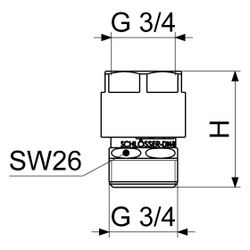 Schlösser Rohrbelüfter Bauform C, DN 20, 3/4", verchromt, DVGW-geprüft... SCHLOESSER-0018912050001 4044997131572 (Abb. 1)