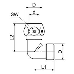 Schlösser Winkel mit 1 Quetschverschraubung, DN 10, 3/8" x 3/8" x 10mm, verch... SCHLOESSER-0018921010001 4044997131596 (Abb. 1)