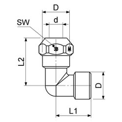 Schlösser Winkel mit 1 Quetschverschraubung, DN 10, 1/2" x 1/2" x 10mm, verch... SCHLOESSER-0018921510001 4044997131602 (Abb. 1)