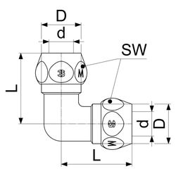 Schlösser Winkel mit 2 Quetschverschraubungen, DN 12, 1/2" x 12mm, verchromt... SCHLOESSER-0018931250001 4044997174456 (Abb. 1)
