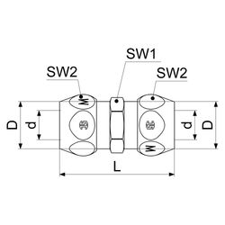 Schlösser Doppel-Quetschverschraubung, DN 10, 3/8" x 10mm, verchromt... SCHLOESSER-0018941010001 4044997131664 (Abb. 1)