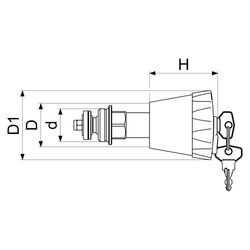 Schlösser Oberteil abschließbar mit Schlüsselpaar für Schrägsitzventil, DN 20... SCHLOESSER-0019182000001 4044997131992 (Abb. 1)