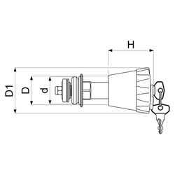 Schlösser Oberteil abschließbar mit Schlüsselpaar für Schrägsitzventil, DN 25... SCHLOESSER-0019182500001 4044997132012 (Abb. 1)
