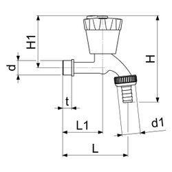 Schlösser Auslaufventil abschließbar mit Schlauchverschraubung, DN 15, verchr... SCHLOESSER-0019301520001 4044997132227 (Abb. 1)