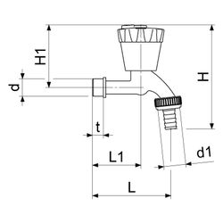 Schlösser Auslaufventil abschließbar mit Schlauchverschraubung, DN 15, verchr... SCHLOESSER-0019311550001 4044997132319 (Abb. 1)