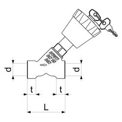 Schlösser Schrägsitzventil, abschließbar mit Schlüsselpaar, DN 15, 1/2" IG, M... SCHLOESSER-0019801500001 4044997132555 (Abb. 1)