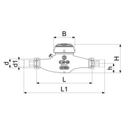 Schlösser Wasserzähler Bauart MNR, waagerecht, bis 30 Grad C, Dauerdurchfluss... SCHLOESSER-00211N3260031 4044997221341 (Abb. 1)
