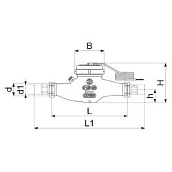 Schlösser Wasserzähler Bauart MVTRW-I, waagerecht, bis 90 Grad C, Dauerdurchf... SCHLOESSER-00221T2503031 4044997242247 (Abb. 1)