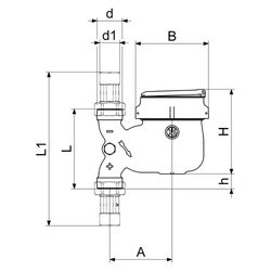 Schlösser Wasserzähler Bauart MVTRFW mit Fallrohr, bis 90 Grad C, Dauerdurchf... SCHLOESSER-00223T2000011 4044997225325 (Abb. 1)