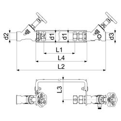 Schlösser Wasserzähler-Einbaugarnitur waagerecht, Dauerdurchfluss Q3 4m3/h, 1... SCHLOESSER-0022102500001 4044997133583 (Abb. 1)