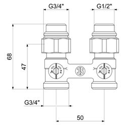 Schlösser Anschlussarmatur für Kompakt-Heizkörper, Durchgangsform Zweirohrsys... SCHLOESSER-0033501550002 4044997137000 (Abb. 1)