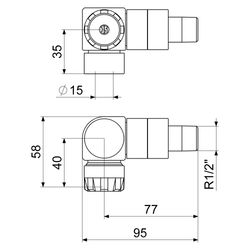 Schlösser Thermostatventil, Winkeleckform, Anschluss links, DN 15, 1/2", verc... SCHLOESSER-0036151550002 4044997137697 (Abb. 1)