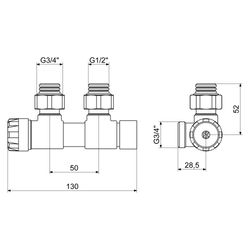 Schlösser Duoplex Kombiarmatur, voreinstellbar und entleerbar, Eckform, DN 15... SCHLOESSER-0036251510001 4044997137765 (Abb. 1)