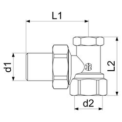 Schlösser Heizkörperverschraubung mit Muffe, Eckform, DN 15, 1/2", Messing bl... SCHLOESSER-0039701500001 4044997139585 (Abb. 1)