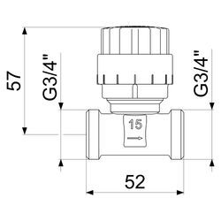 Schlösser Vorlaufregulierventil DN 15, Eingang 3/4" AG x Ausgang 3/4" AG, Mes... SCHLOESSER-0046401500018 4044997140499 (Abb. 1)