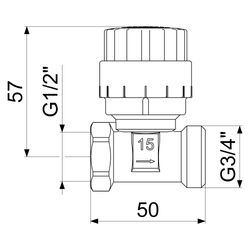 Schlösser Vorlaufregulierventil DN 15, Eingang 1/2" IG x Ausgang 3/4" AG, Mes... SCHLOESSER-0046501500018 4044997140581 (Abb. 1)