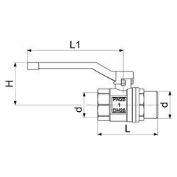 Schlösser Kugelhahn voller Durchgang, DN 20, 3/4" AG x IG, Baulänge 65mm, Sta... SCHLOESSER-0062252020001 4044997144480 (Abb. 1)