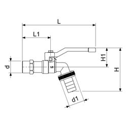 Schlösser Kugel-Auslaufhahn, leicht, DN 15, 1/2", Hebelgriff Rot, matt verchr... SCHLOESSER-0067301520001 4044997145012 (Abb. 1)