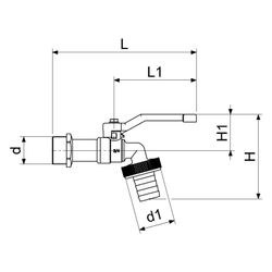 Schlösser Kugel-Auslaufhahn, leicht, DN 20, 3/4", Hebelgriff Rot, matt verchr... SCHLOESSER-0067302020001 4044997145036 (Abb. 1)