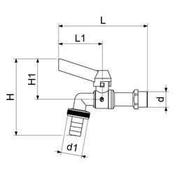 Schlösser Kugel-Auslaufhahn, schwer, mit Schlauchverschraubung, DN 15, 1/2", ... SCHLOESSER-0067401520001 4044997145074 (Abb. 1)
