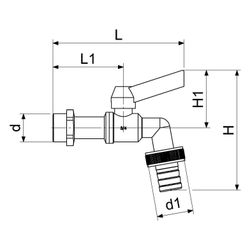 Schlösser Kugel-Auslaufhahn, schwer, mit Schlauchverschraubung, DN 20, 3/4", ... SCHLOESSER-0067402020001 4044997145081 (Abb. 1)