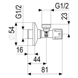Schlösser Eckventil nicht selbstdichtend, ohne Überwurfmutter, DN 15, 1/2" x ... SCHLOESSER-0071111550001 4044997145456 (Abb. 1)