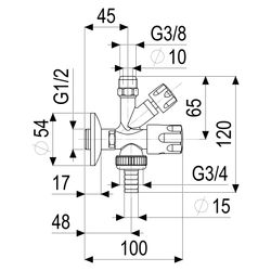 Schlösser Kombi-Eckventil selbstdichtend, mit Schlauchverschraubung und Desig... SCHLOESSER-0071121550001 4044997210291 (Abb. 1)