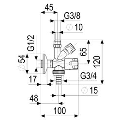 Schlösser Kombi-Eckventil selbstdichtend, mit Schlauchverschraubung und Desig... SCHLOESSER-0071151550001 4044997145463 (Abb. 1)