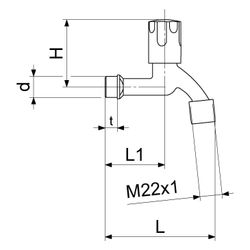Schlösser Auslaufventil mit Perlator und Designgriff, 1/2", verchromt poliert... SCHLOESSER-0071411550001 4044997145548 (Abb. 1)