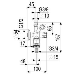 Schlösser Kombi-Eckventil selbstdichtend, mit Rohrbelüfter, Schlauchverschr. ... SCHLOESSER-0071751550001 4044997145586 (Abb. 1)