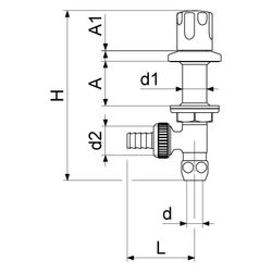 Schlösser Waschgeräte-Untertischventil mit Schlauchverschraubung und Designgr... SCHLOESSER-0071821550001 4044997186701 (Abb. 1)