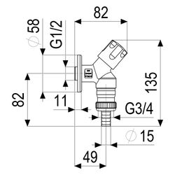 Schlösser Geräteschrägsitzventil mit Rückflussverhinderer, Schlauchverschr., ... SCHLOESSER-0071831550001 4044997203750 (Abb. 1)