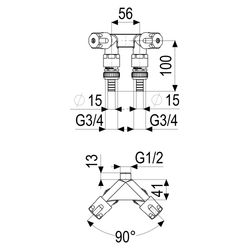 Schlösser Waschgeräte-Doppelventil mit Rohrbelüfter, Schlauchverschraubung un... SCHLOESSER-0071881550001 4044997176382 (Abb. 1)