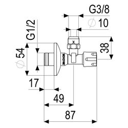 Schlösser Eckventil selbstdichtend, mit Quetschverschraubung DN 15, 1/2" x 10... SCHLOESSER-0072001550001 4044997170250 (Abb. 1)