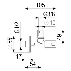 Schlösser Design-Tec Eckventil nicht selbstdichtend, Classik line, 1/2", Matt... SCHLOESSER-0072201570001 4044997274033 (Abb. 1)