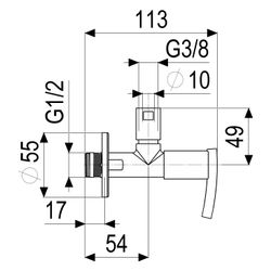 Schlösser Design-Tec Eckventil selbstdichtend, Athena, 1/2", Chrom hochglanz,... SCHLOESSER-0072261550001 4044997181508 (Abb. 1)