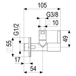 Schlösser Design-Tec Eckventil nicht selbstdichtend, Vivana, 1/2", Chrom hoch... SCHLOESSER-0072301550001 4044997170403 (Abb. 1)