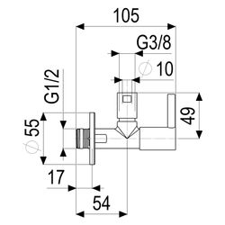 Schlösser Design-Tec Eckventil selbstdichtend, Vivana, 1/2", Chrom hochglanz,... SCHLOESSER-0072311550001 4044997181515 (Abb. 1)