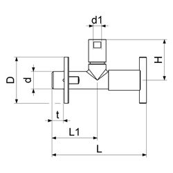 Schlösser Design-Tec Eckventil nicht selbstdichtend, Sparta, 1/2", Chrom hoch... SCHLOESSER-0072351550001 4044997170410 (Abb. 1)