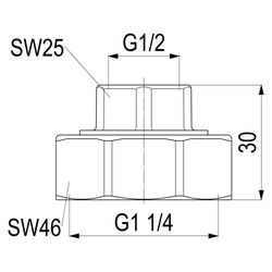 Schlösser Abgangsverschraubung für Stahlrohr, 1/2" x 1 1/4"... SCHLOESSER-0074101501001 4044997160855 (Abb. 1)