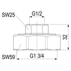 Schlösser Abgangsverschraubung für Stahlrohr, 1/2" x 1 3/4"... SCHLOESSER-0074101504001 4044997160862 (Abb. 1)