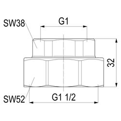 Schlösser Abgangsverschraubung für Stahlrohr, 1" x 1 1/2"... SCHLOESSER-0074102502001 4044997145692 (Abb. 1)
