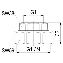 Schlösser Abgangsverschraubung für Stahlrohr, 1" x 1 3/4"... SCHLOESSER-0074102504001 4044997160886 (Abb. 1)