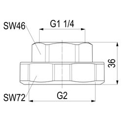 Schlösser Abgangsverschraubung für Stahlrohr, 1 1/4" x 2"... SCHLOESSER-0074103203001 4044997145722 (Abb. 1)