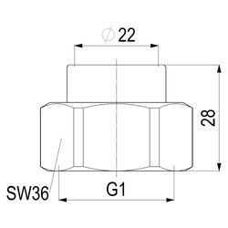 Schlösser Abgangsverschraubung für Kupferrohr, 22mm x 1"... SCHLOESSER-0074202200001 4044997180815 (Abb. 1)