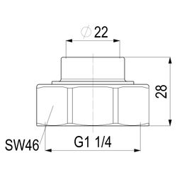 Schlösser Abgangsverschraubung für Kupferrohr, 22mm x 1 1/4"... SCHLOESSER-0074202201001 4044997176481 (Abb. 1)