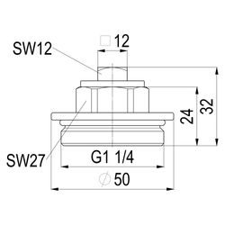 Schlösser Abschlussstopfen links, Wasserzufuhr von rechts, Eingang 1 1/4"... SCHLOESSER-0074553200001 4044997161111 (Abb. 1)
